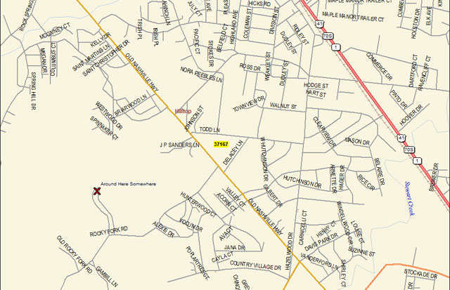 Gambill Sawmill Map